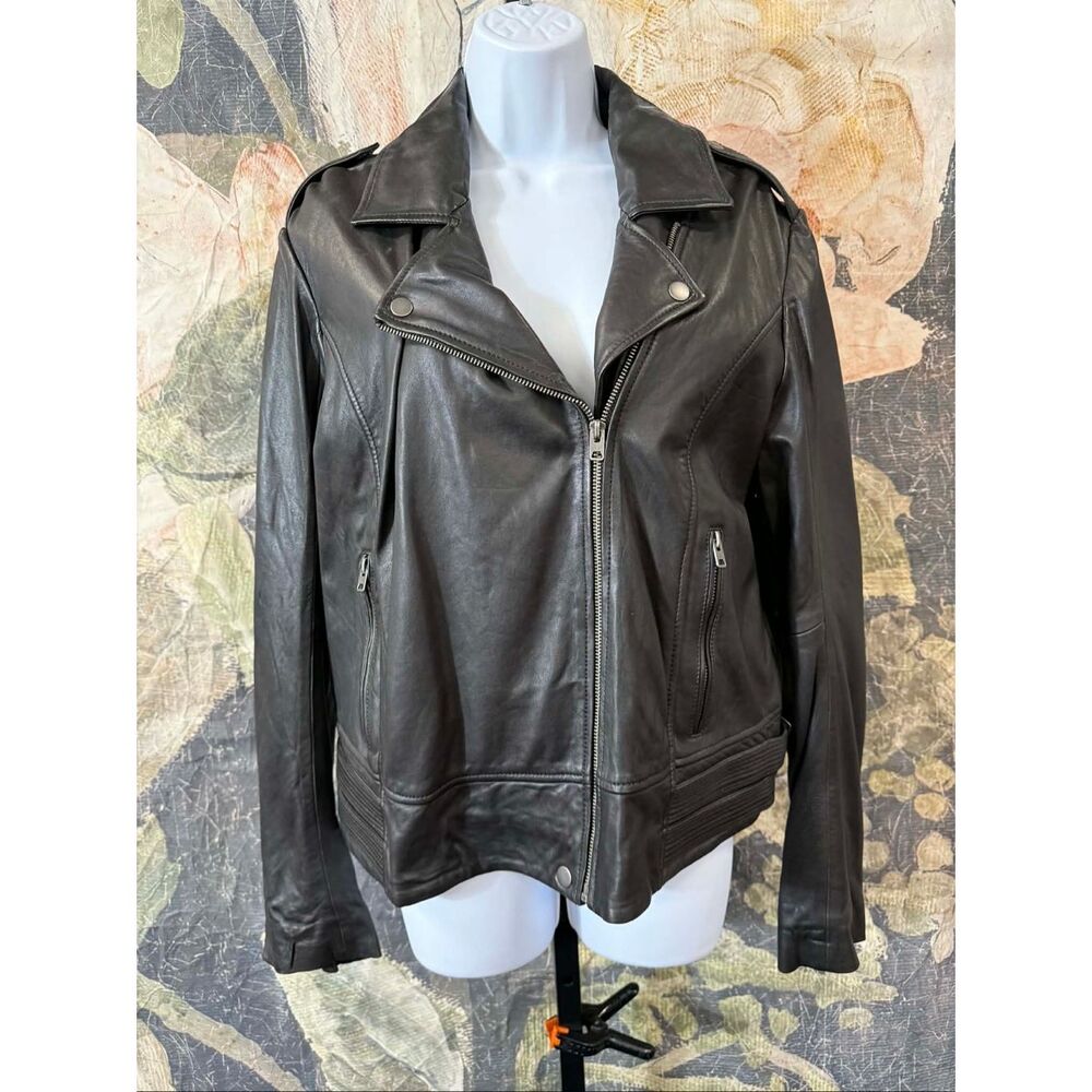 New Lucky Brand Leather Moto Jacket Size XL